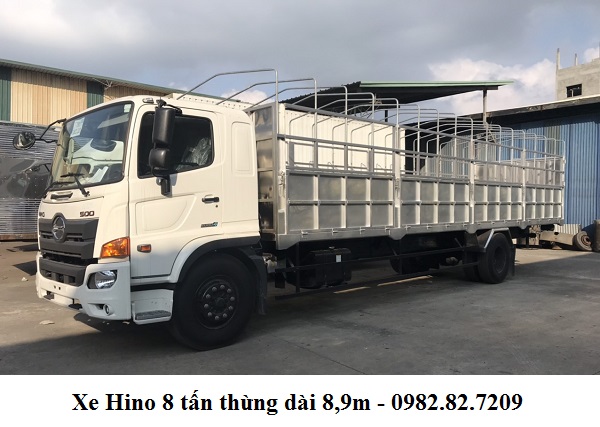 XE TẢI HINO 8 TẤN THÙNG MUI BẠT DÀI 8,9M