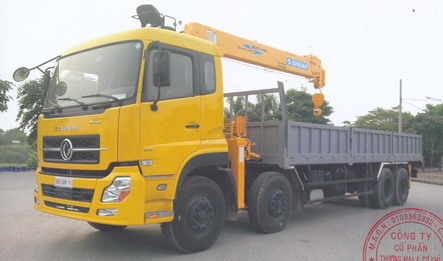 Xe tải dongfeng 4 chân gắn cẩu Soosan 7 tấn