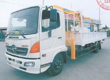 Xe tải Hino FC gắn cẩu Soosan 3 tấn có rỏ.