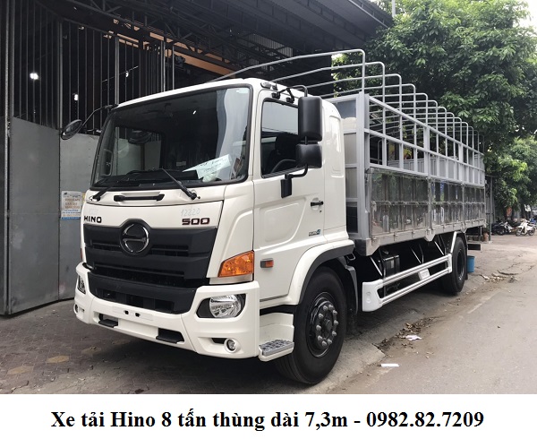XE TẢI HINO 8 TẤN THÙNG MUI BẠT DÀI 7,3M