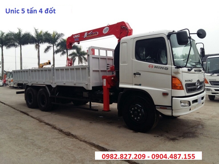 XE TẢI HINO FL8JT7A 15 TẤN THÙNG 7,6m GẮN CẨU UNIC URV554 - 5 TẤN 4 ĐỐT