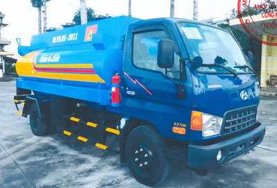 Xe téc chở xăng dầu Hyundai 7 khối